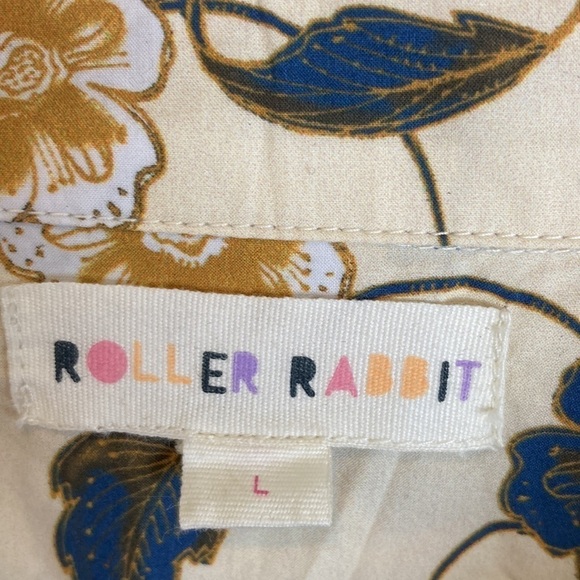 Roller Rabbit Evandra Floral Noemie Top Sz L Boho Feminine Romantic Official - Picture 8 of 16